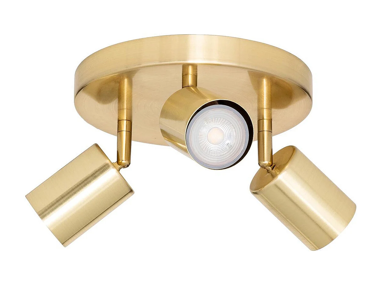 Plafonnier 3 Spots Orientables "Vico" 20cm Doré