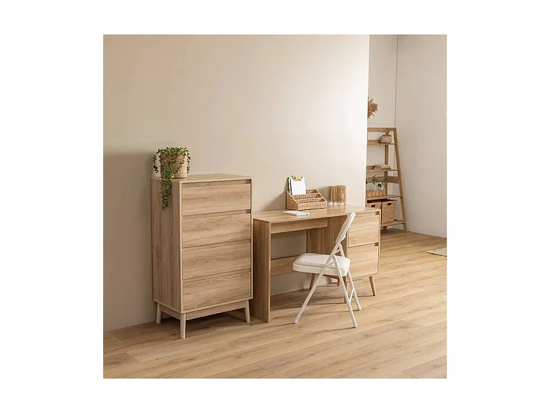 Bureau 2 Tiroirs "Abana" 120cm Naturel