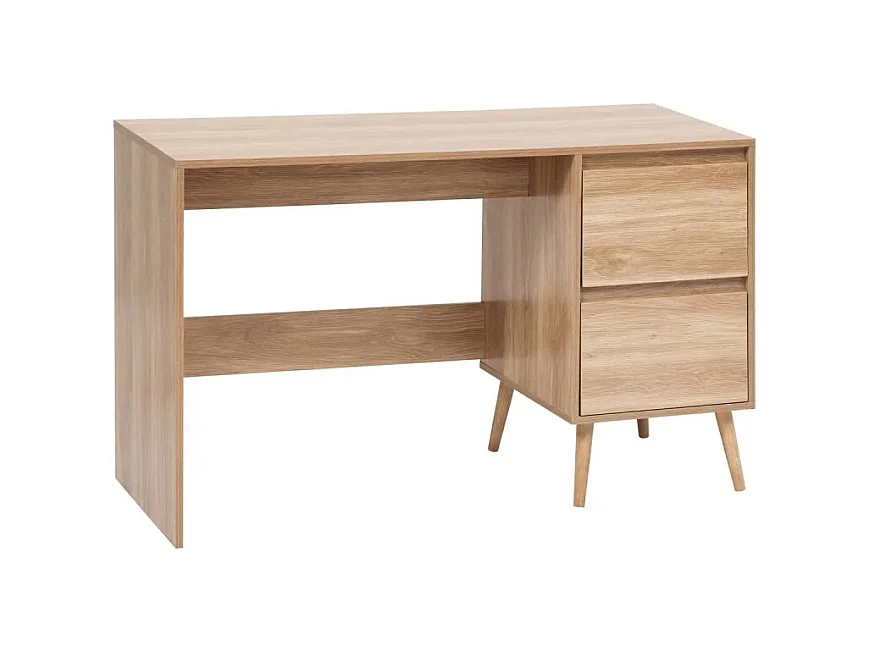 Bureau 2 tiroirs 120 cm Abana naturel 5five