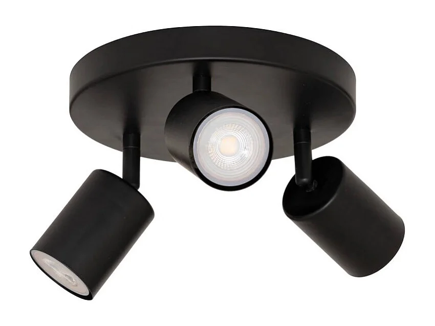 Plafonnier 3 Spots Orientables "Vico" 20cm Noir
