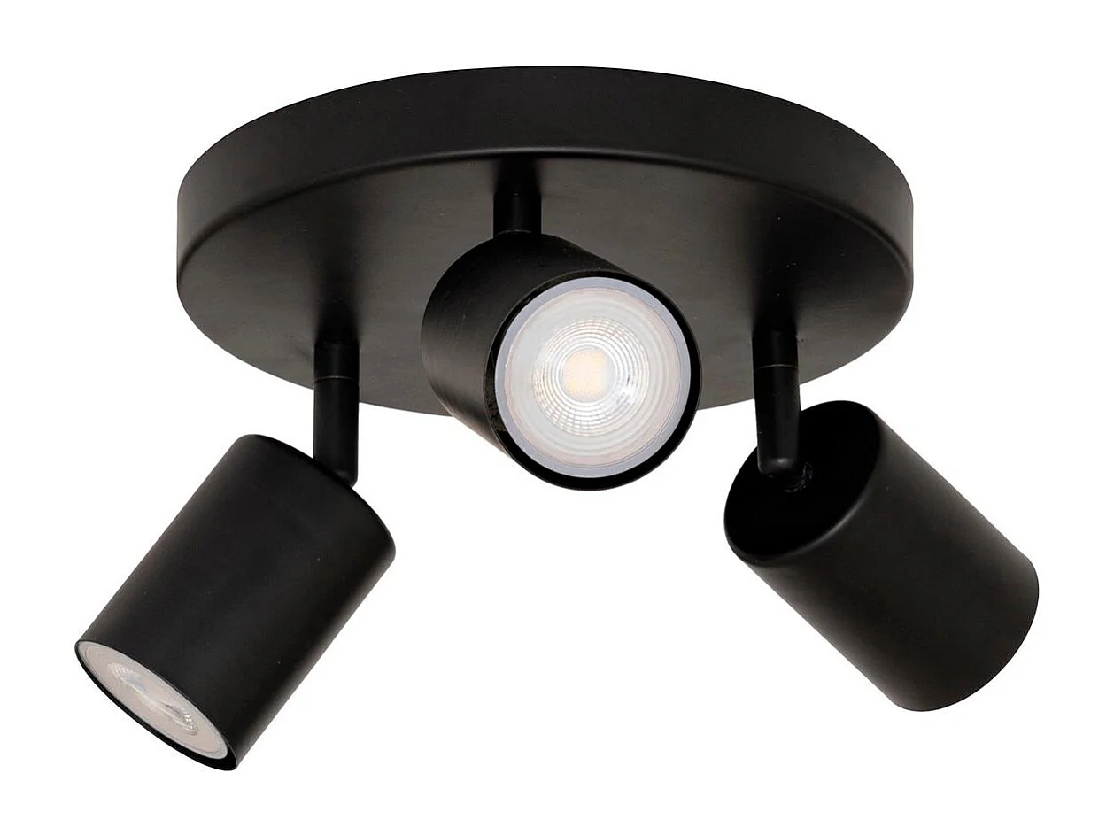Plafonnier 3 Spots Orientables "Vico" 20cm Noir
