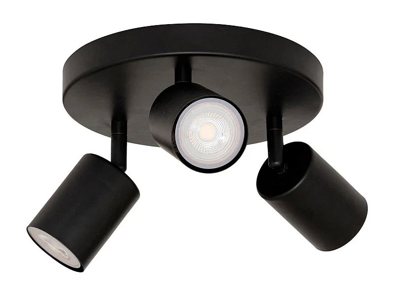 Plafonnier 3 Spots Orientables "Vico" 20cm Noir