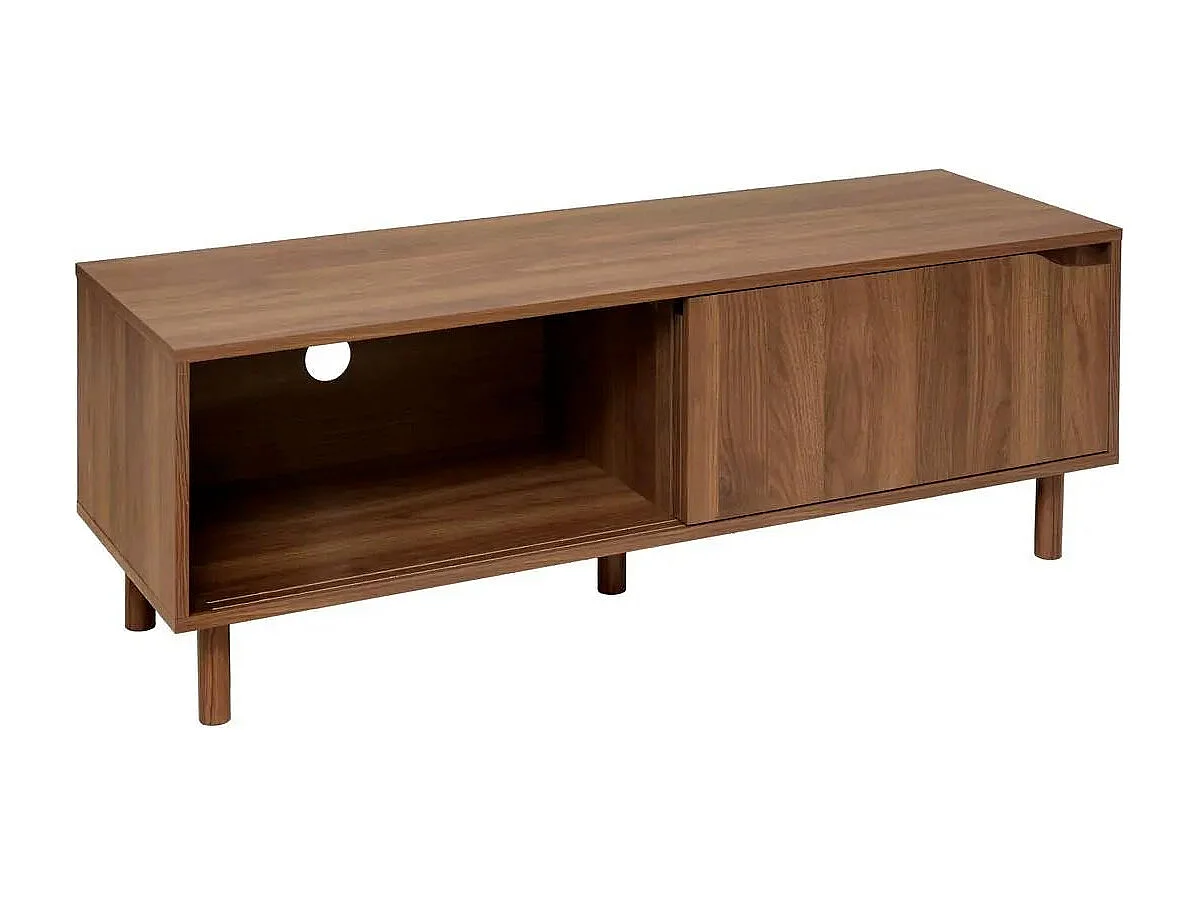 Meuble TV 2 Portes "Slidy" 120cm Marron