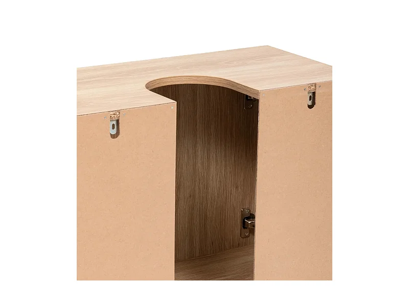 Meuble Sous Lavabo 2 Portes "Abana" 80cm Naturel