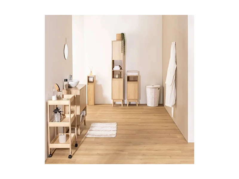 Meuble Sous Lavabo 2 Portes "Abana" 80cm Naturel