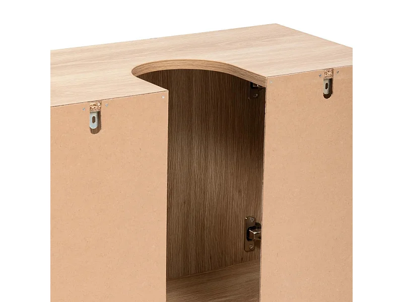 Meuble Sous Lavabo 2 Portes "Abana" 80cm Naturel