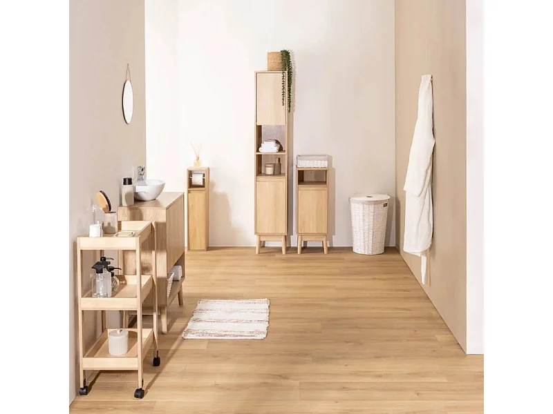 Meuble Sous Lavabo 2 Portes "Abana" 80cm Naturel