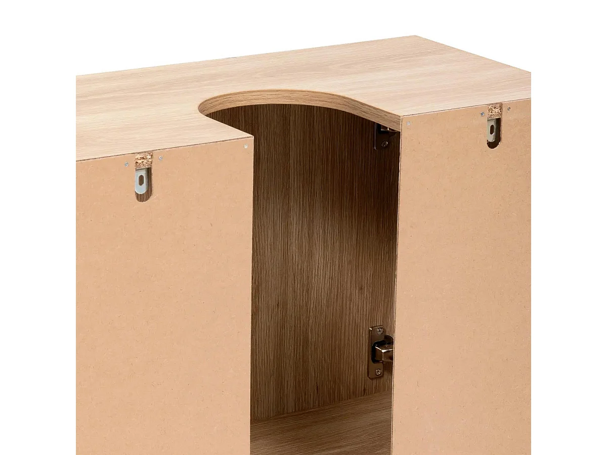 Meuble Sous Lavabo 2 Portes "Abana" 80cm Naturel