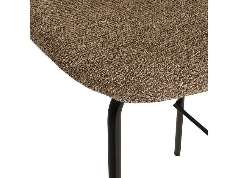Tabouret de bar Vladi tissu moka bouclette Atmosphera