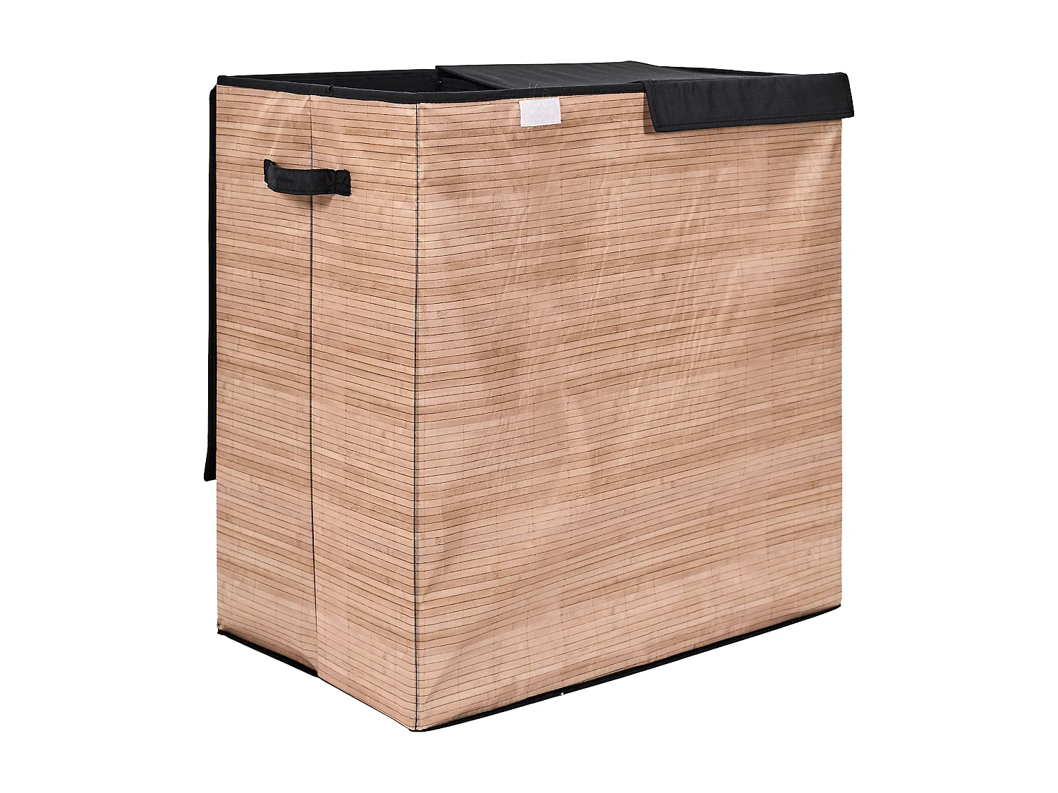 Panier A Linge Double 58x35x58cm Marron