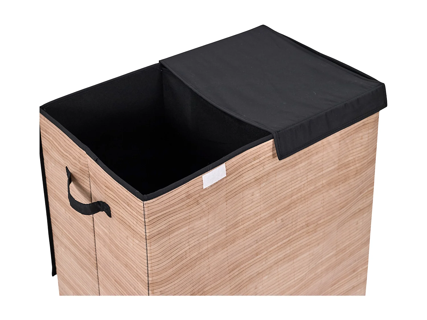 Panier A Linge Double 58x35x58cm Marron