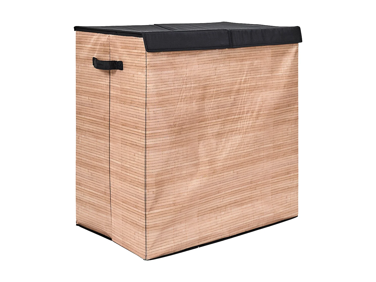 Panier A Linge Double 58x35x58cm Marron