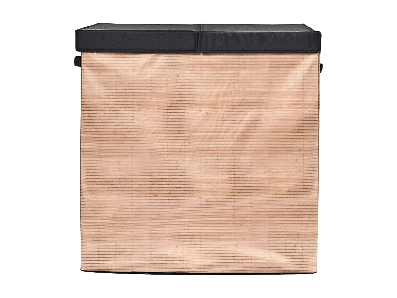 Panier A Linge Double 58x35x58cm Marron