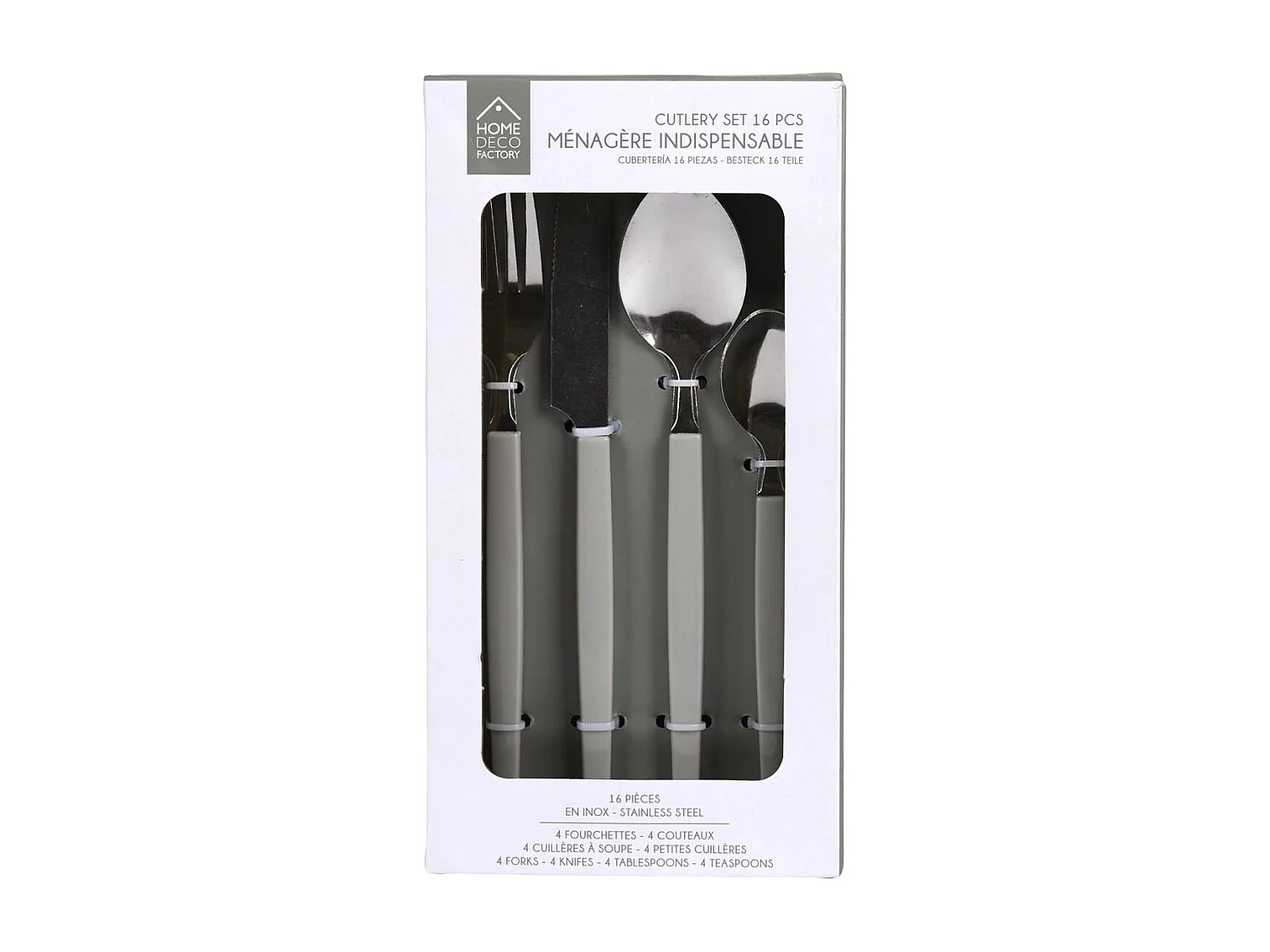 Menagere 16pcs Indispensable Gris