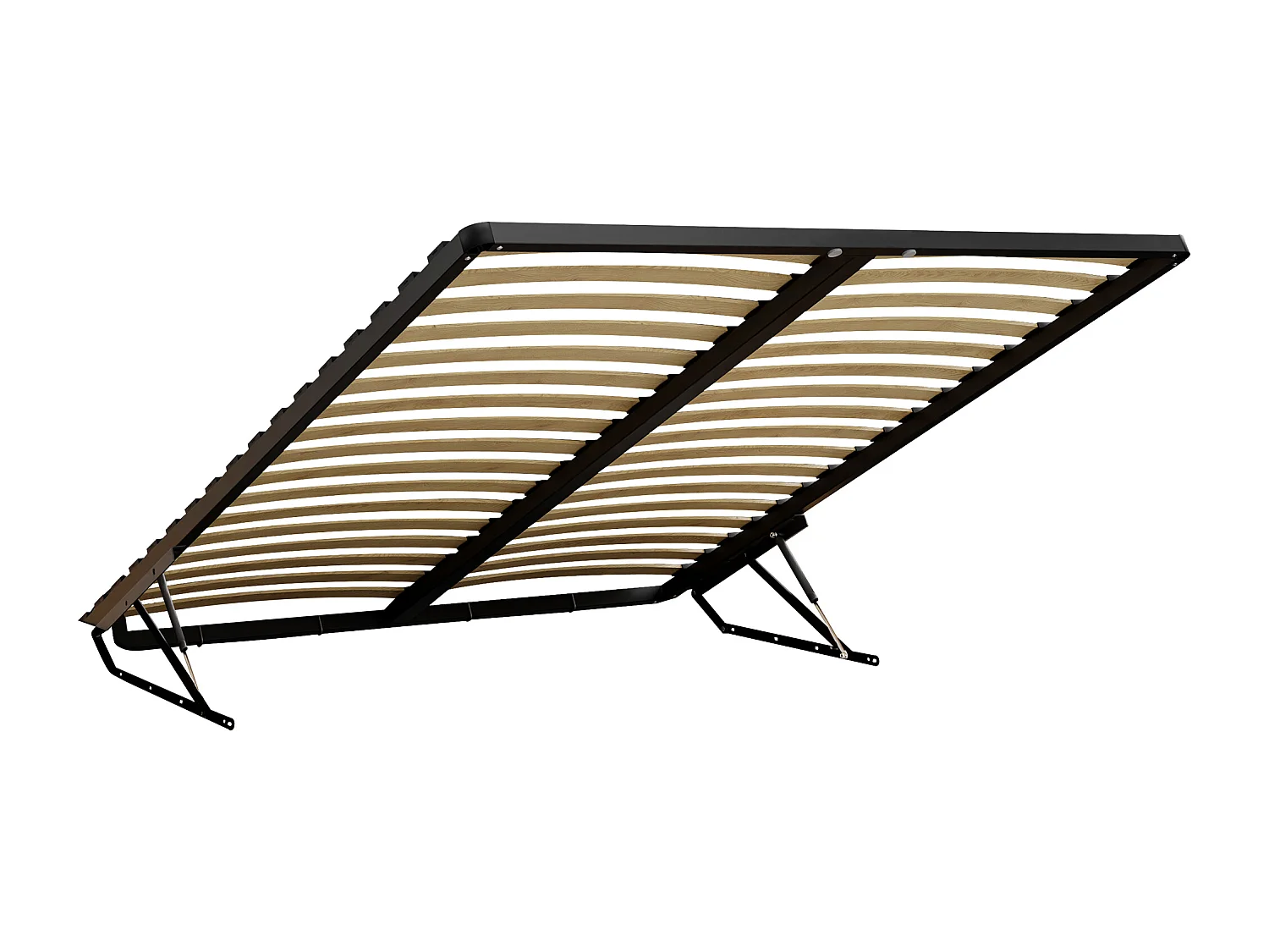 Letto contenitore con comodini 160 x 200 cm - Con LED - Colori: Beige e naturale + Materasso - LYORIMA