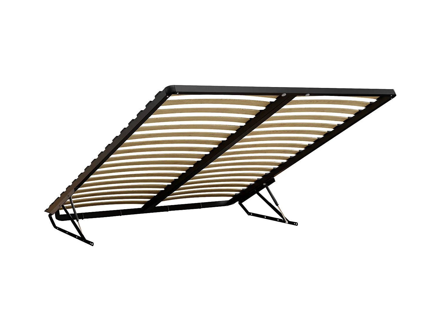 Lit coffre avec chevets 160 x 200 cm - Avec LEDs - Coloris : Beige et naturel - LYORIMA