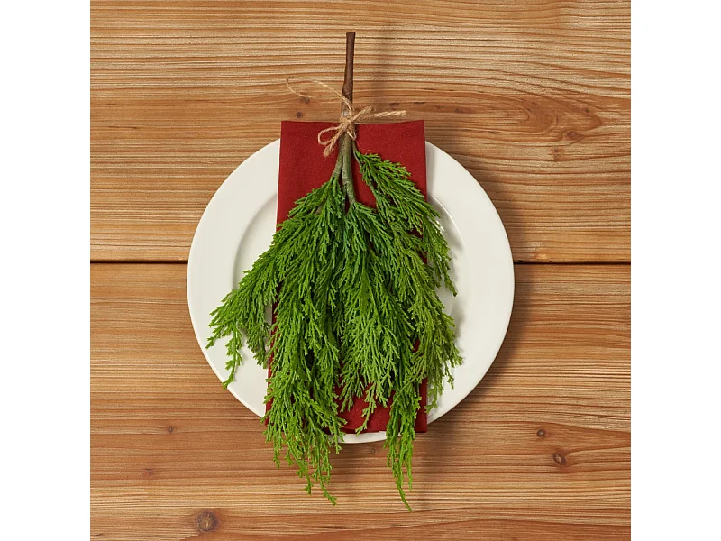 Sztuczna gałązka cyprysu zielonego "Bosko" z PE z efektem Real Touch, 70 cm