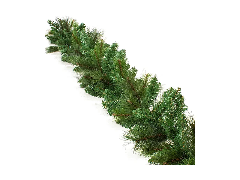 Guirlande de Noël « Happy » en PVC et PP effet aiguilles de pin, 270 cm boa feston décoration réaliste