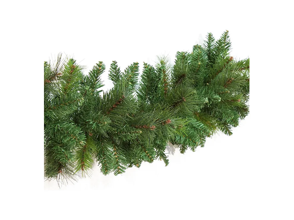 Guirlande de Noël « Happy » en PVC et PP effet aiguilles de pin, 270 cm boa feston décoration réaliste