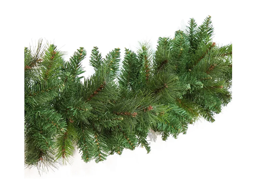 Grinalda de Natal "Feliz" em PVC e PP com efeito agulha de pinheiro, festão de 270 cm decoração realista