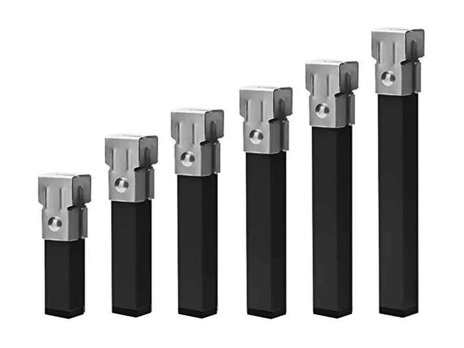 Pacote com 6 pernas quadradas de metal de 30 cm com grampo para base de cama tubular de 30x30 mm