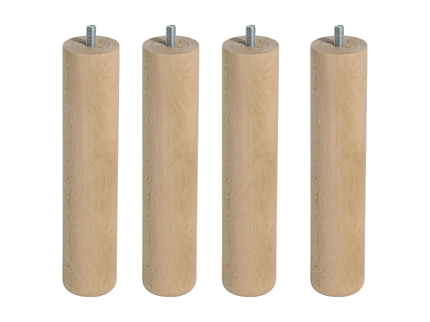 Pacote com 4 pernas de 25 cm para base de cama/base estofada com rosca, faia redutora de ruído