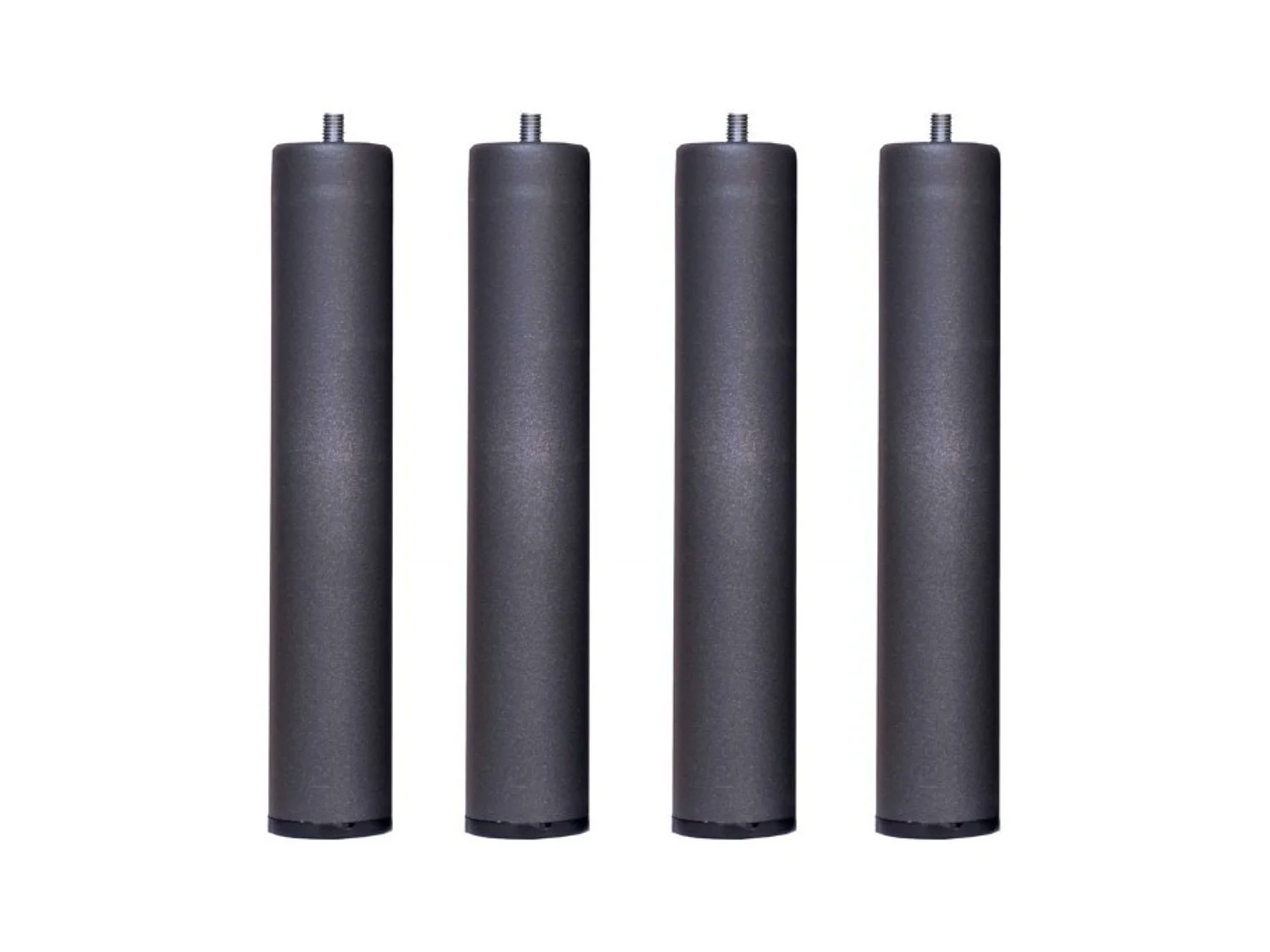 Lot de 4 pieds métalliques cylindriques, 35 cm, pour sommiers/sommiers tapissiers