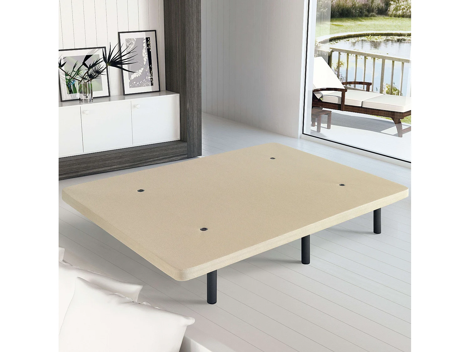 Pacote de 4 pés cilíndricos de metal, 35 cm, para estrados/bases estofadas