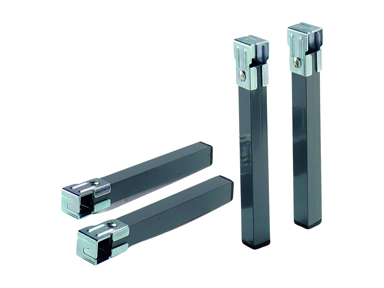 Pack 6 Patas Cuadradas Metálicas 25 cm Abrazadera Somier Tubo 30x30 mm