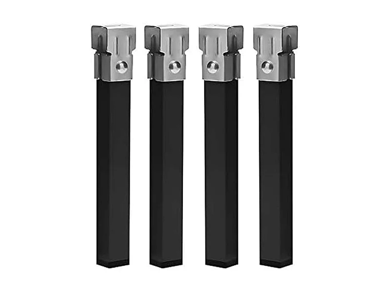 Pacote com 4 pernas quadradas de metal de 25 cm com grampo para base de cama tubo 30x30 mm