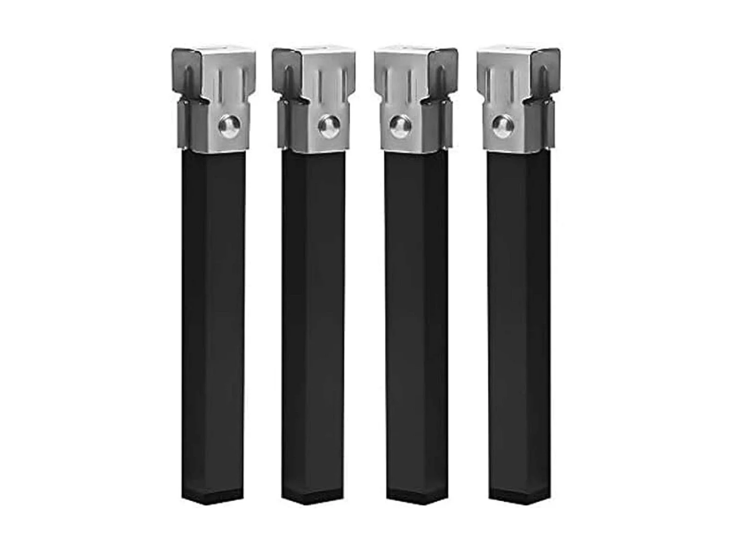 Pack 4 Patas Cuadradas 25cm Metálicas c/ Abrazadera Somier Tubo 30x30mm