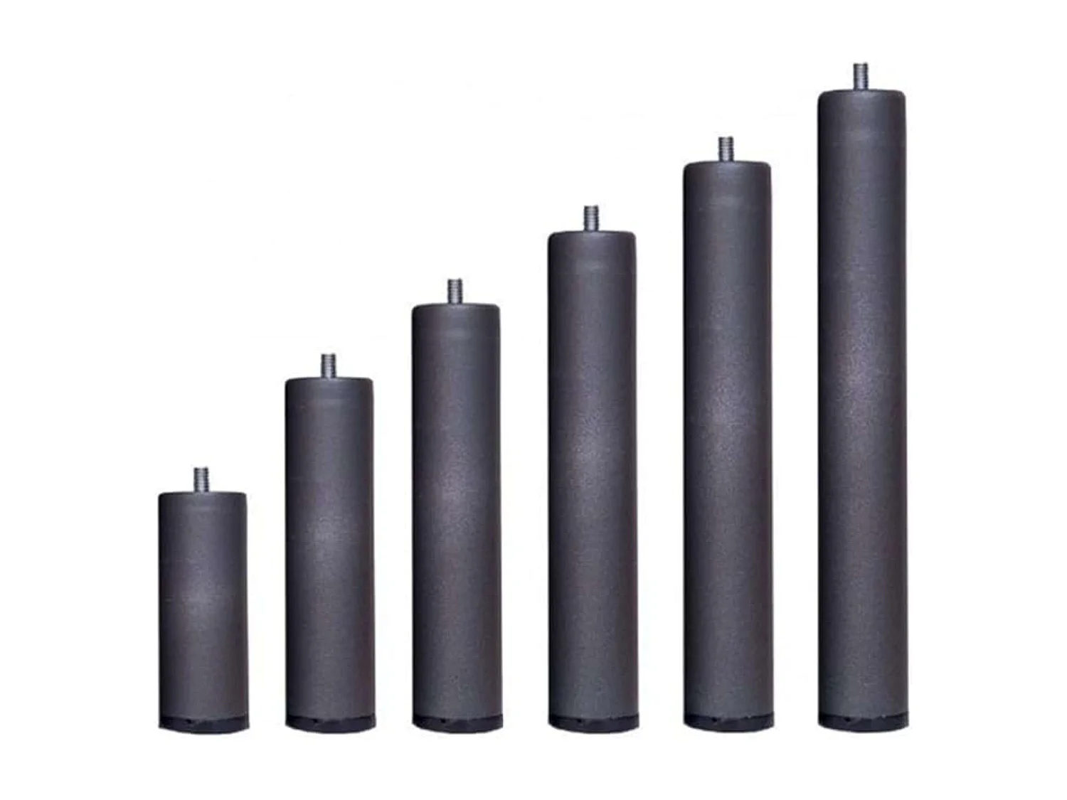 Pacote de 6 pés de 45 cm para estrado de ripas/estofo, cilíndricos, dimensões metálicas