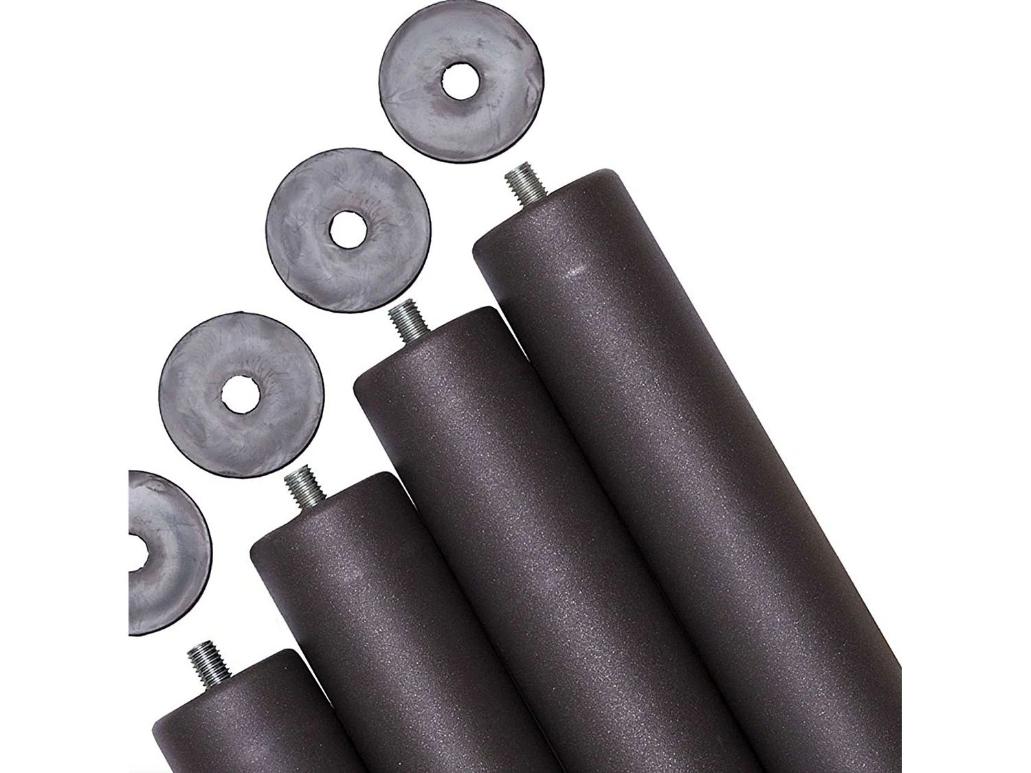 Pacote de 6 pernas de 35 cm para base de cama cilíndrica/base estofada, medidas de espessura de metal