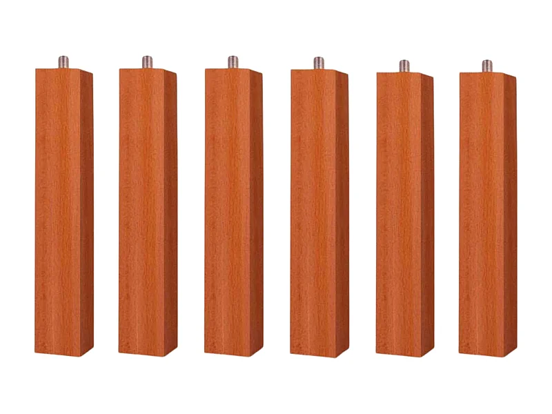 Pacote com 6 Pés Quadrados de 25 cm para Base de Cama/Base Estofada com Rosca Antirruído