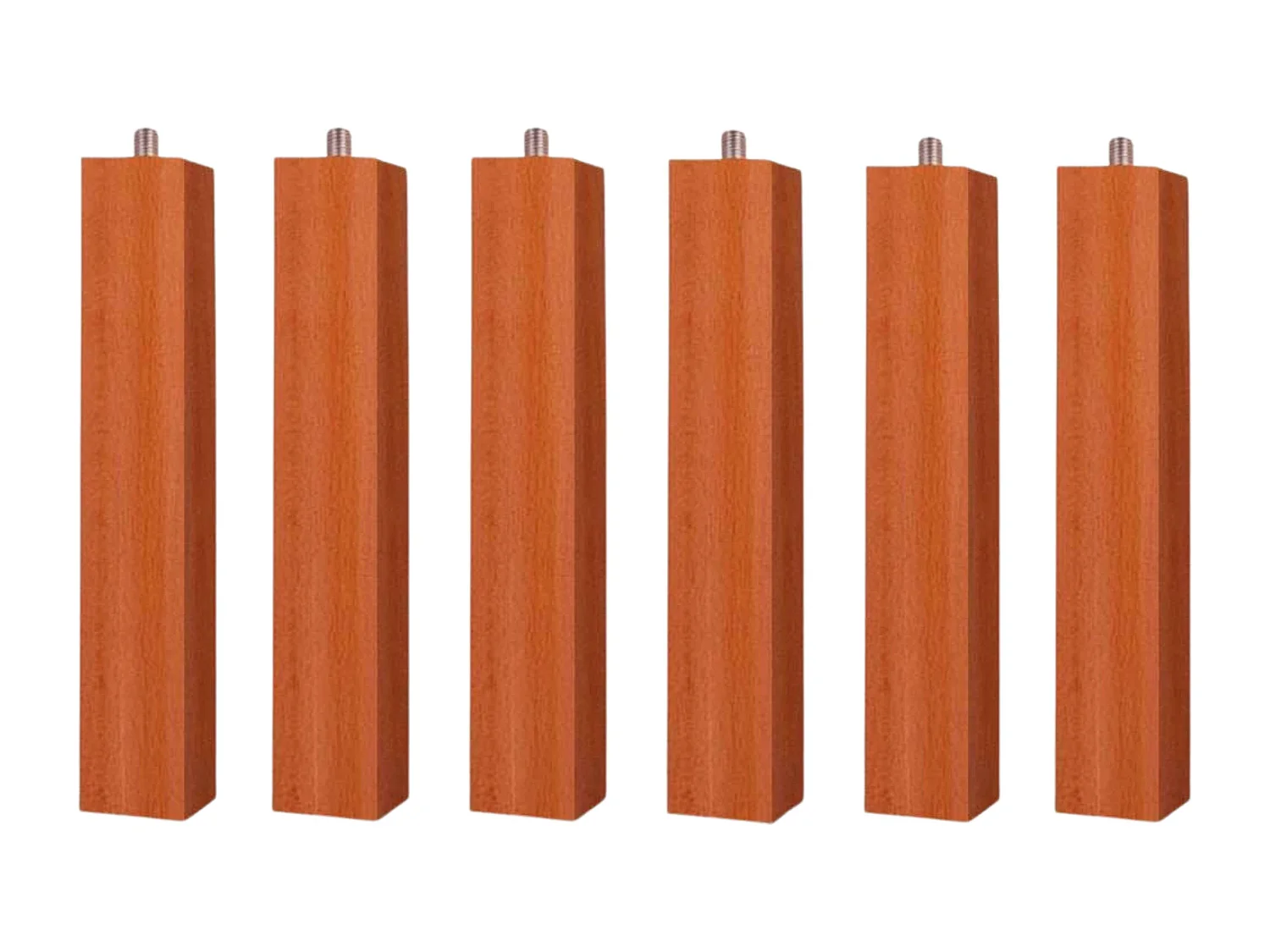 Pacote com 6 Pés Quadrados de 25 cm para Base de Cama/Base Estofada com Rosca Antirruído