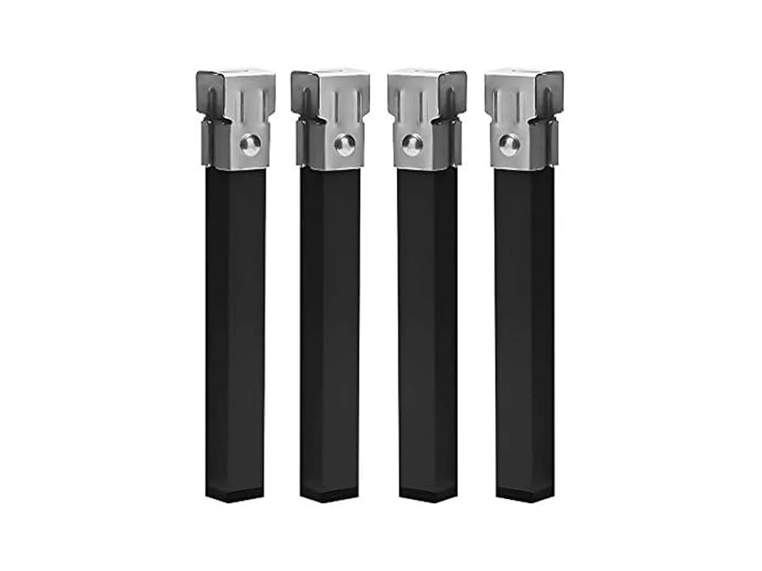 Lot de 4 pieds carrés en métal 45 cm avec pince pour sommier tube 30 x 30 mm