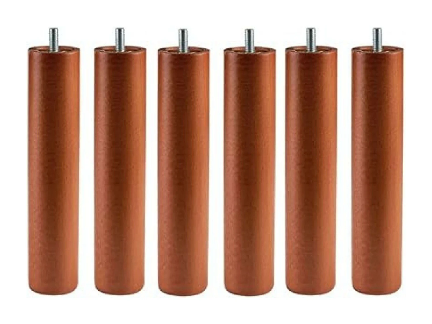 Pacote com 6 Pés Cilíndricos 25 cm para Estrado/Ripas com Rosca e Antirruído