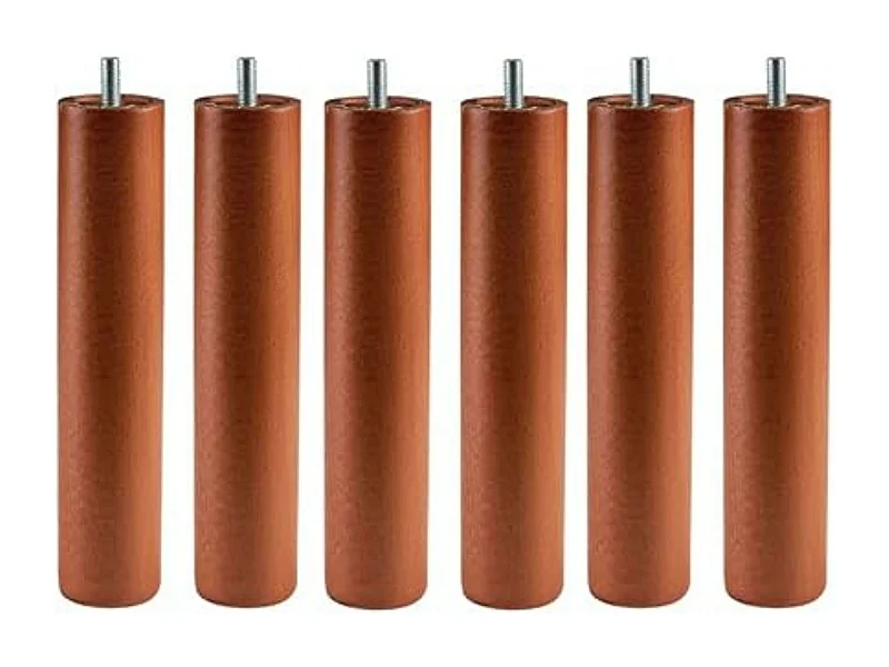 Pacote com 6 Pés Cilíndricos 25 cm para Estrado/Ripas com Rosca e Antirruído