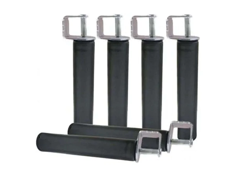 Pacote com 6 pernas de base de cama + grampos cilíndricos de metal (30 cm)