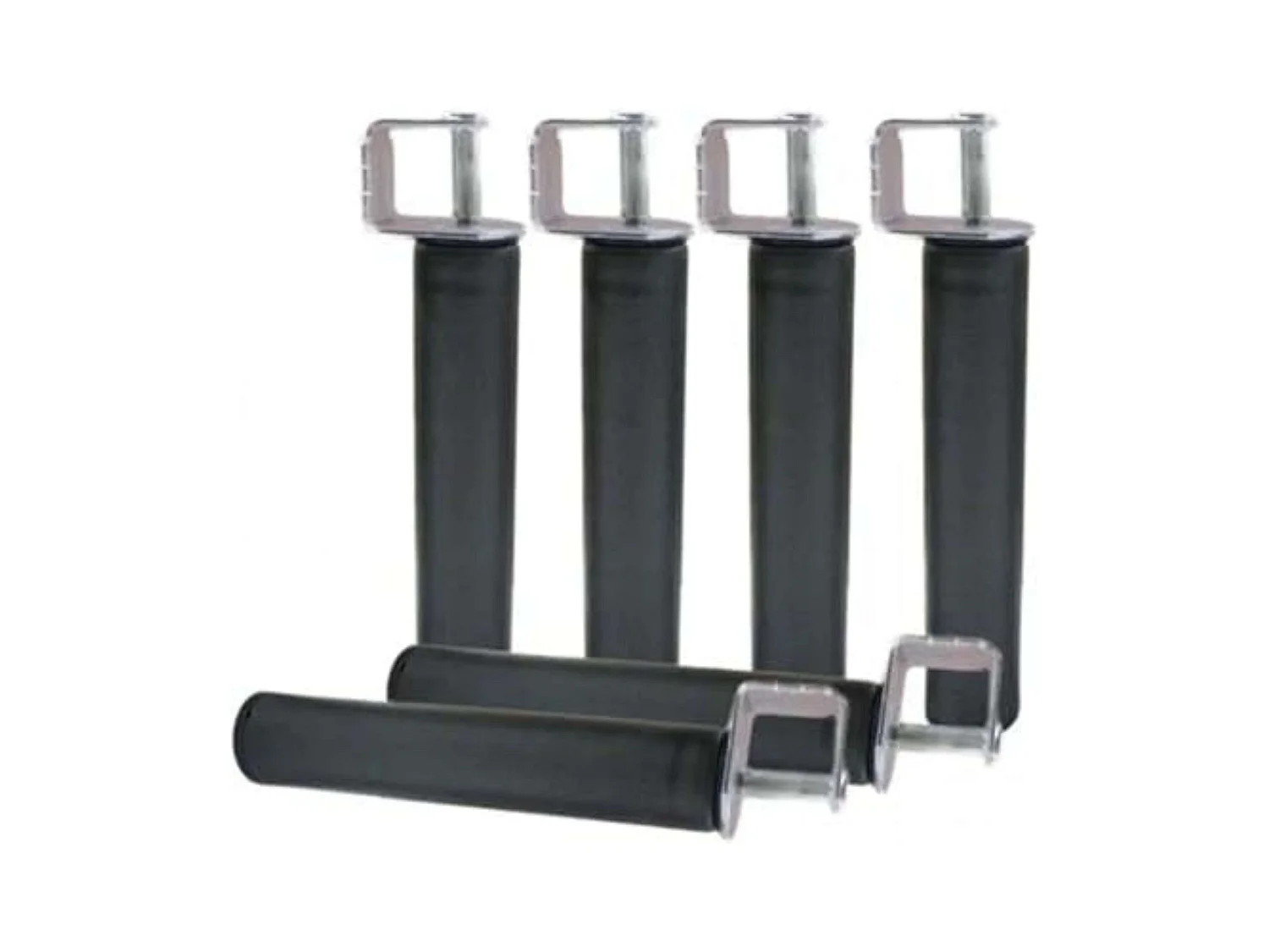 Lot de 6 pieds de sommier + pinces cylindriques métalliques (30 cm)