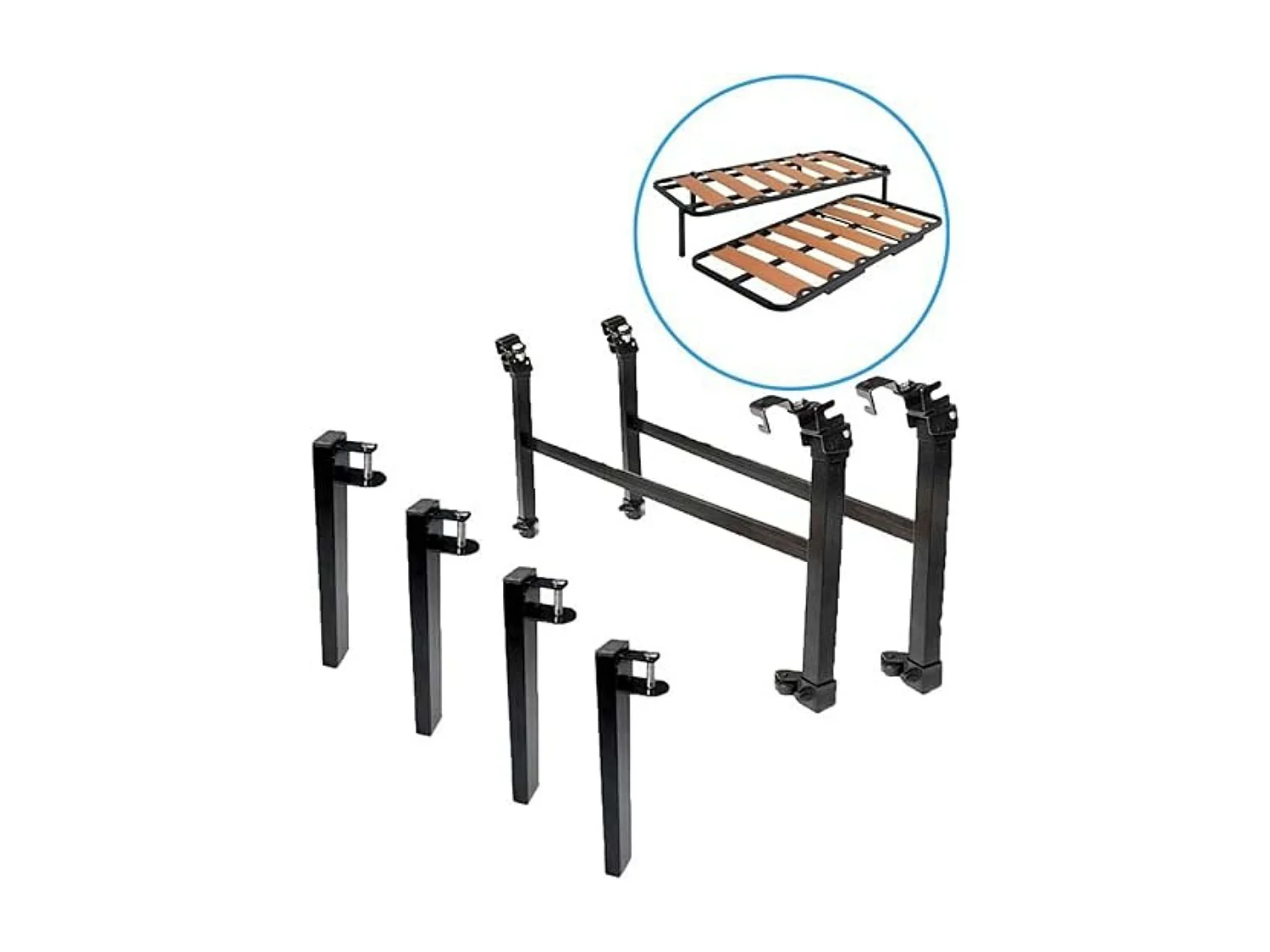 Pack herraje Cama canguro 105x190cm (Sin somieres) Tubo 40x30mm, Patas Incl.