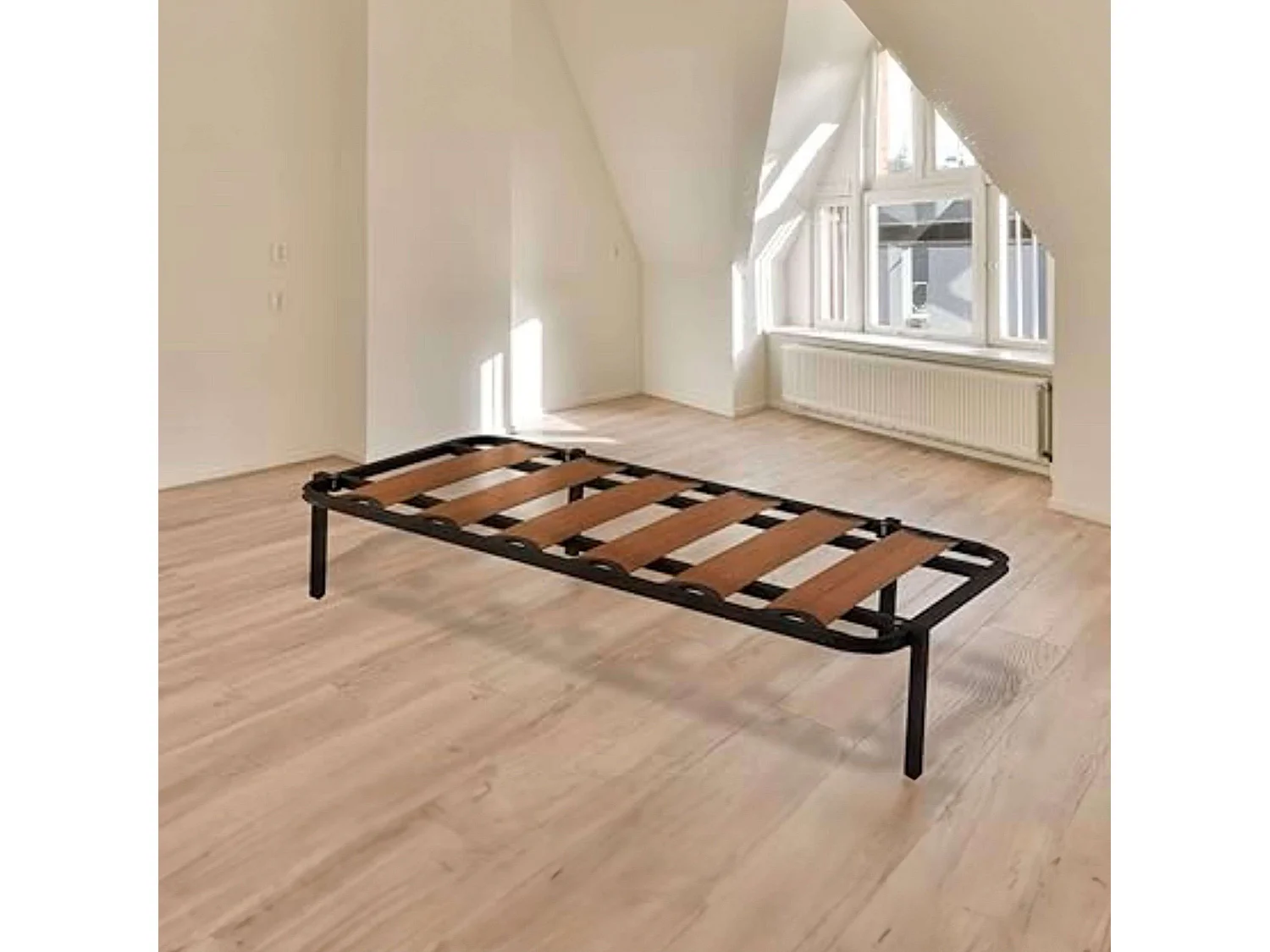 Pacote com 4 bases de cama retangulares de metal com pernas de canguru para camas de rodízio