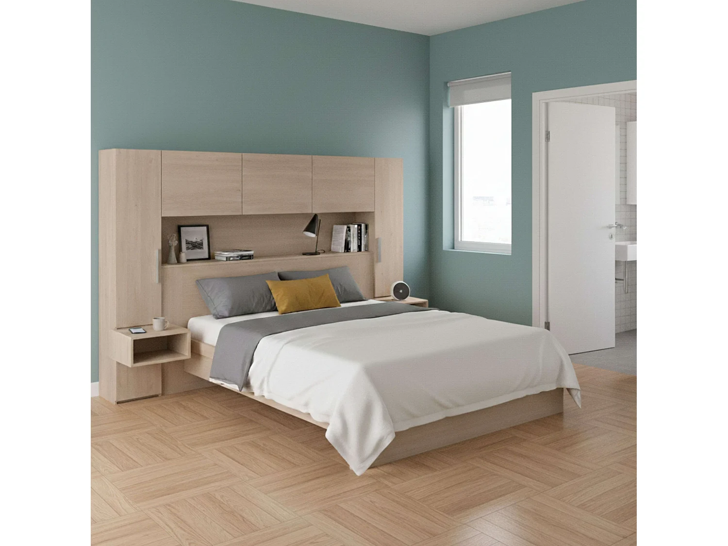 Cabeceira de cama Brooklyn em carvalho báltico 230 cm