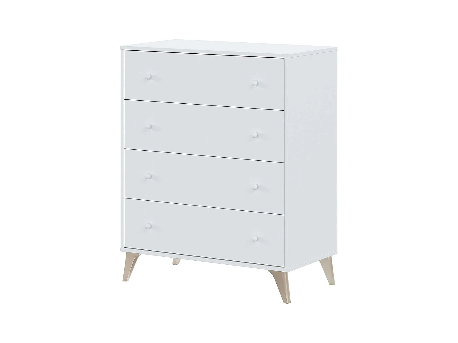 Conjunto Habitación Matrimonio Blanco Nórdico (cabecero + 2 Mesitas + Cómoda)