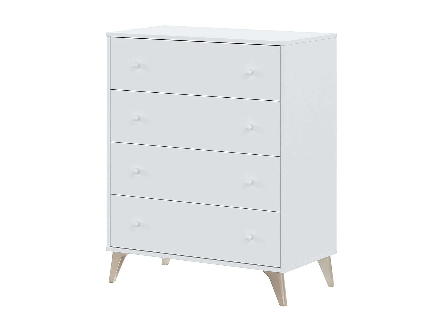 Conjunto de quarto de casal branco nórdico (cabeceira + 2 mesas de cabeceira + cômoda)