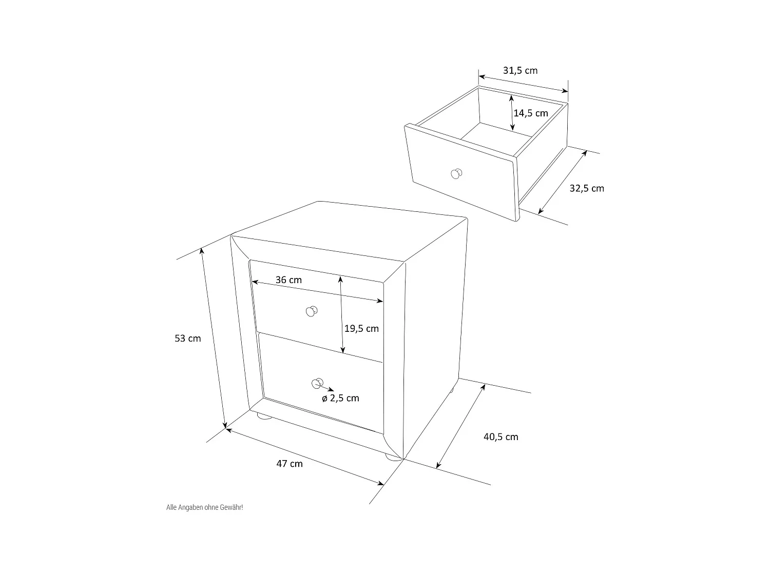 Nachttisch 53x47x41 cm braun