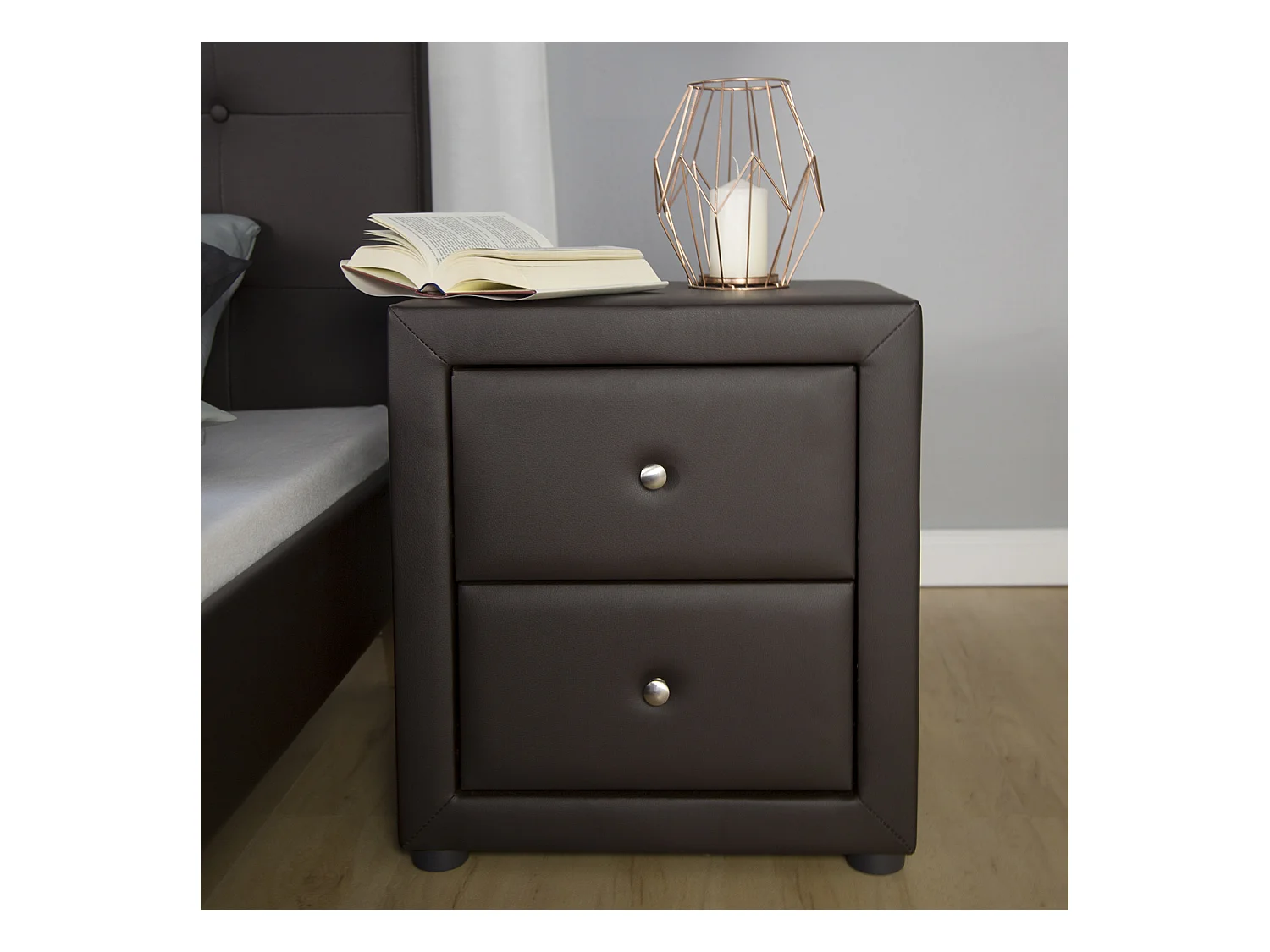 Table de chevet 53x47x41 cm marron