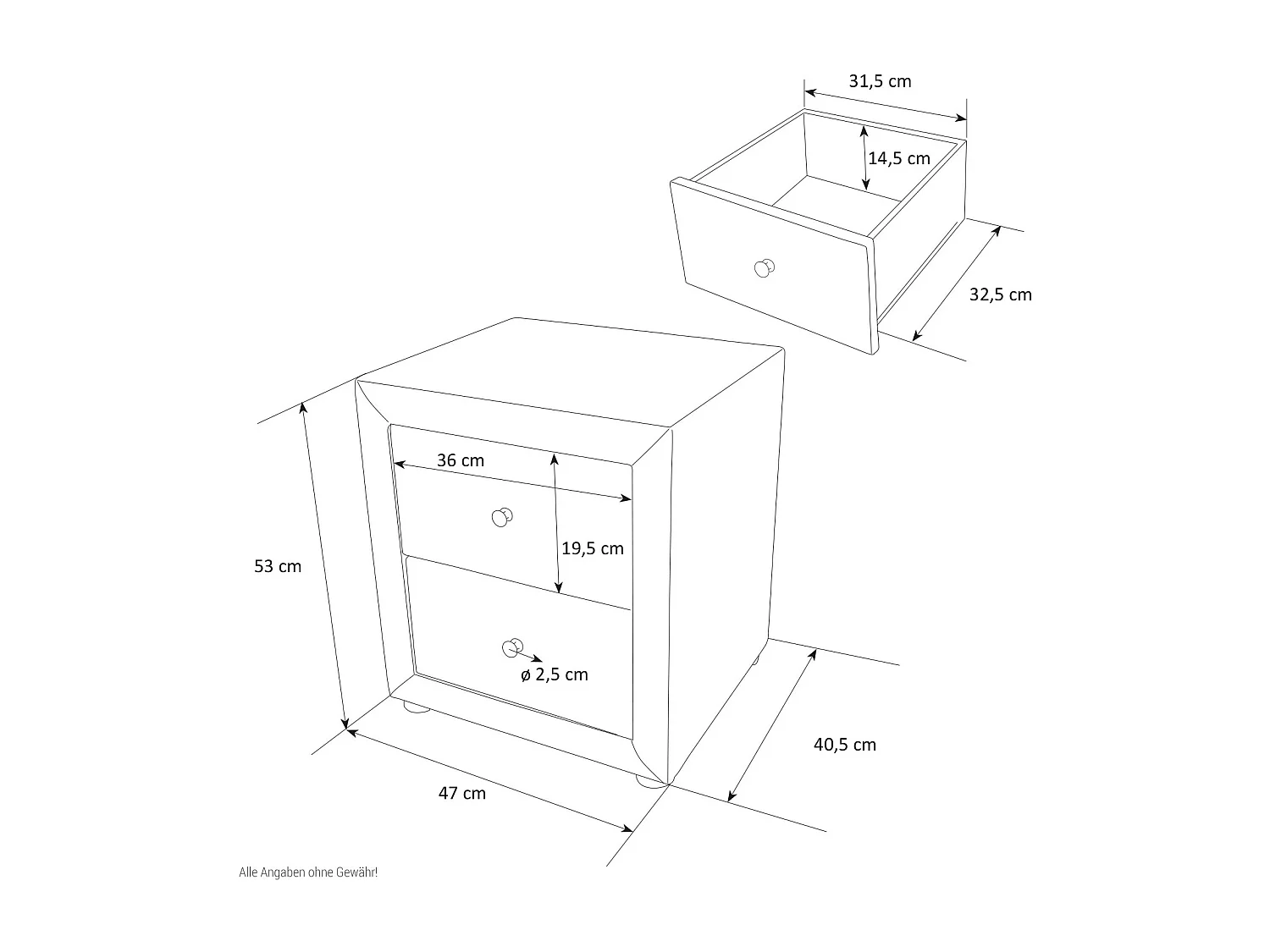 Table de chevet 53x47x41 cm marron