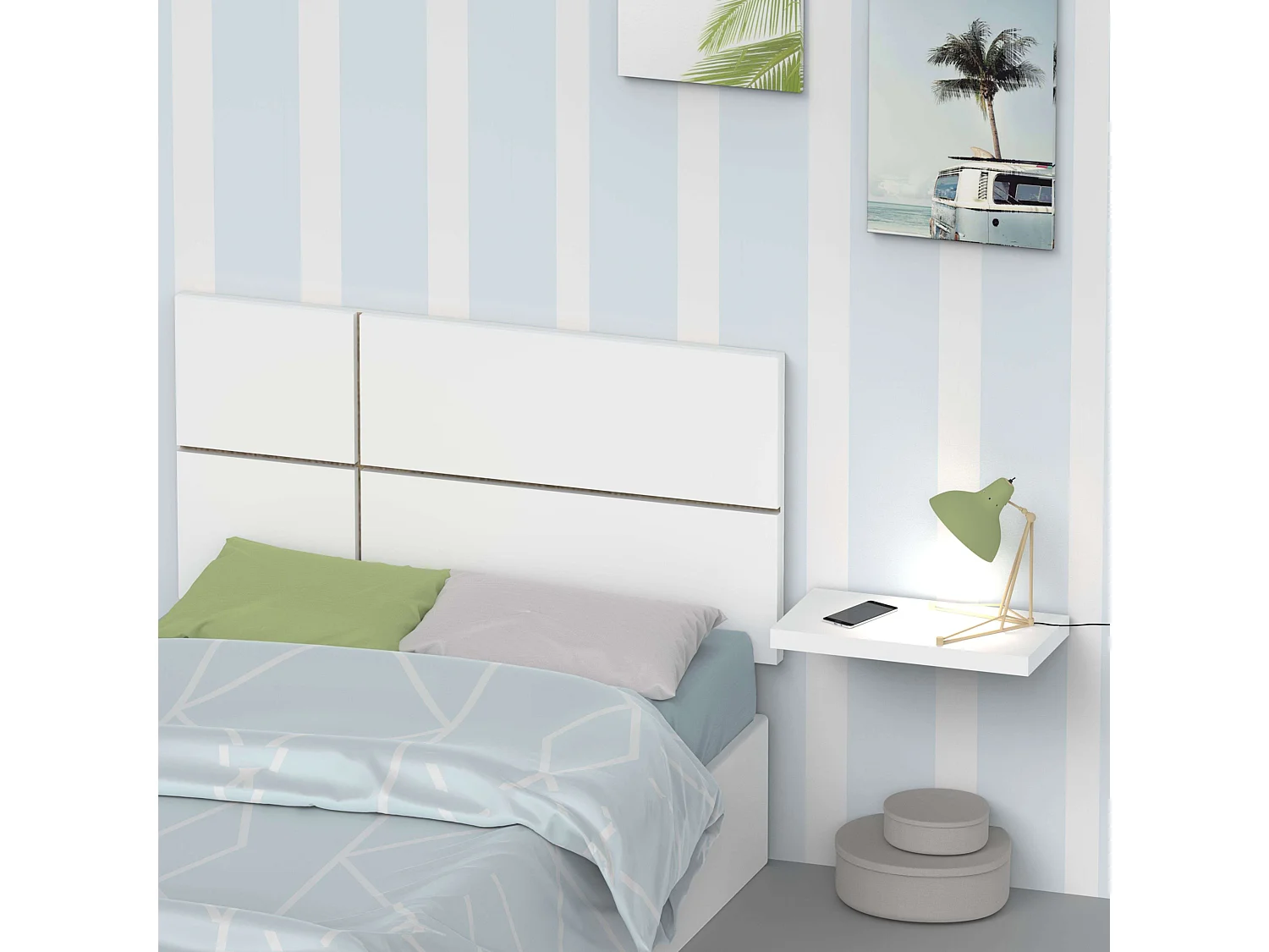 Cabeceira de Cama Nova 90 Branca 100x50x3,20 cm