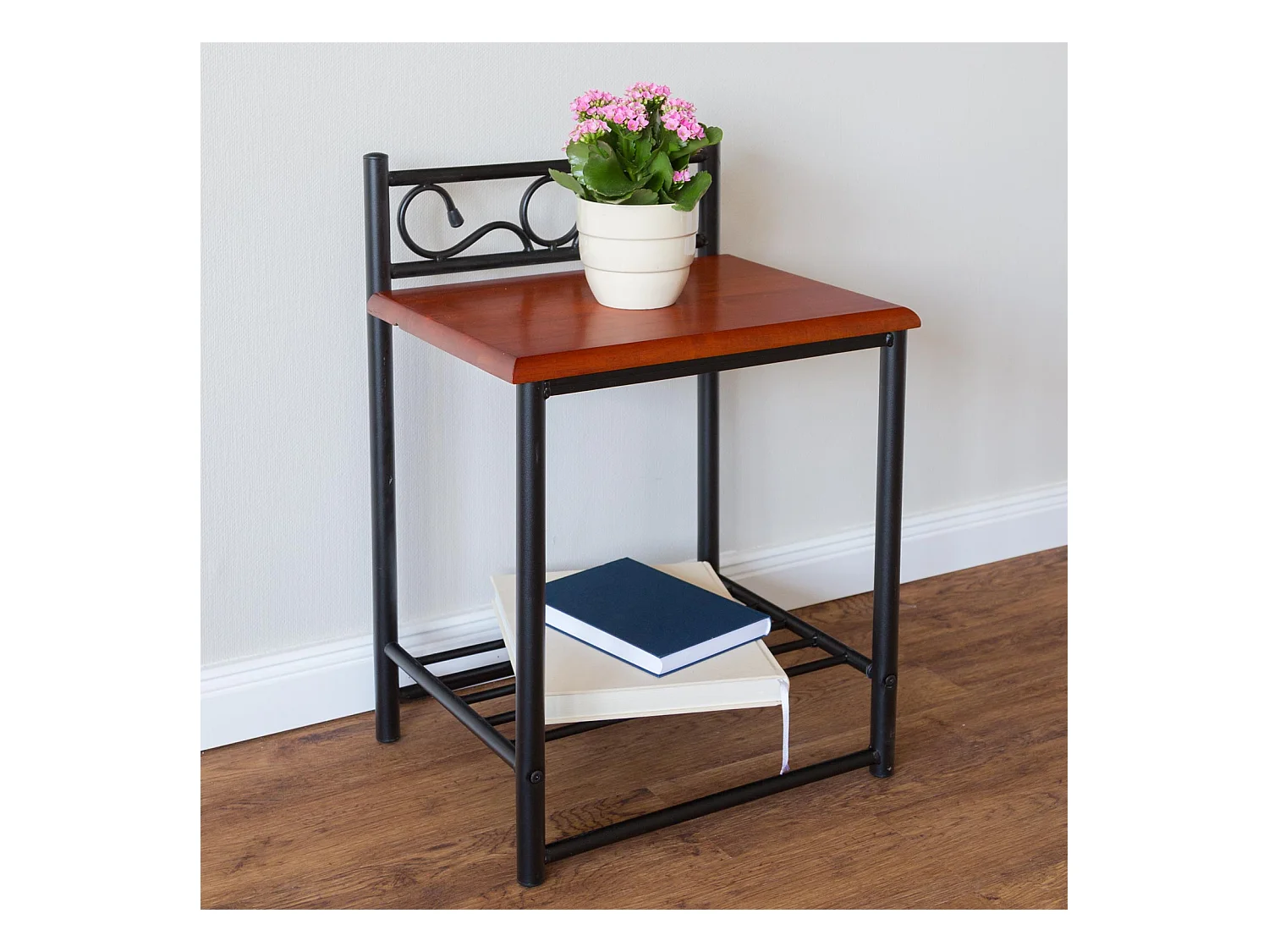 Nachtkastje 64x45x35 cm zwart metaal